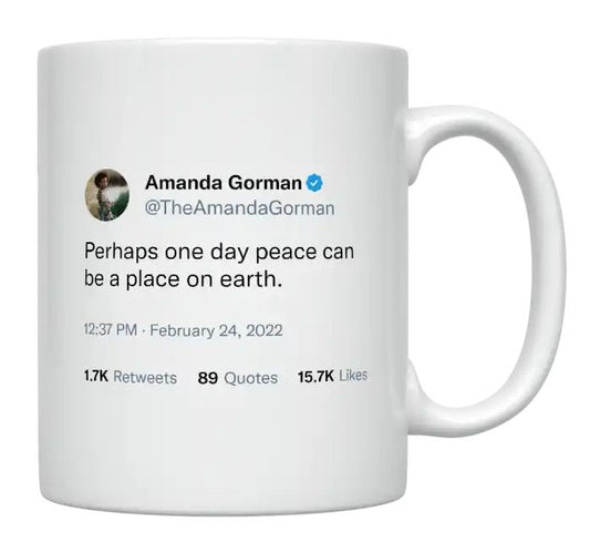 Amanda Gorman - One Day Peace Can Be a Place on Earth- mug