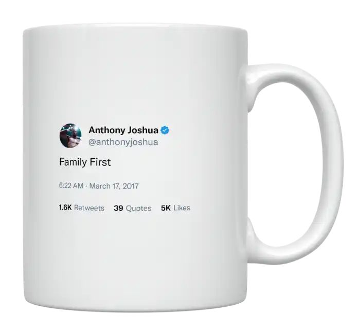 Anthony Joshua - Family First- mug