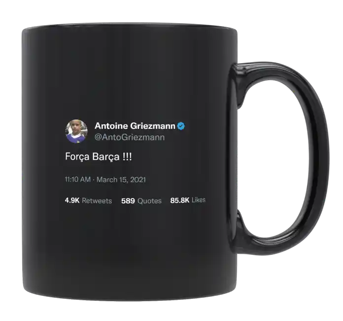 Antoine Griezmann - Forca Barca-tweet on mug
