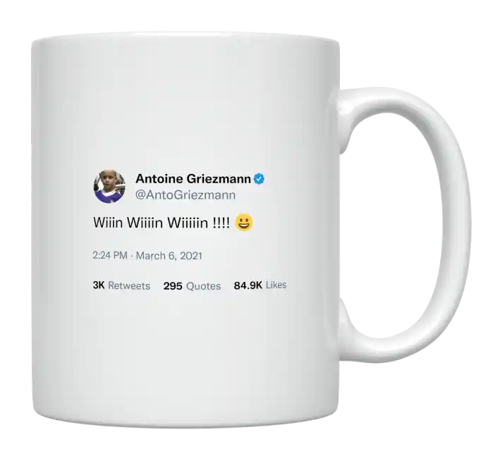 Antoine Griezmann - Win Win Win-tweet on mug