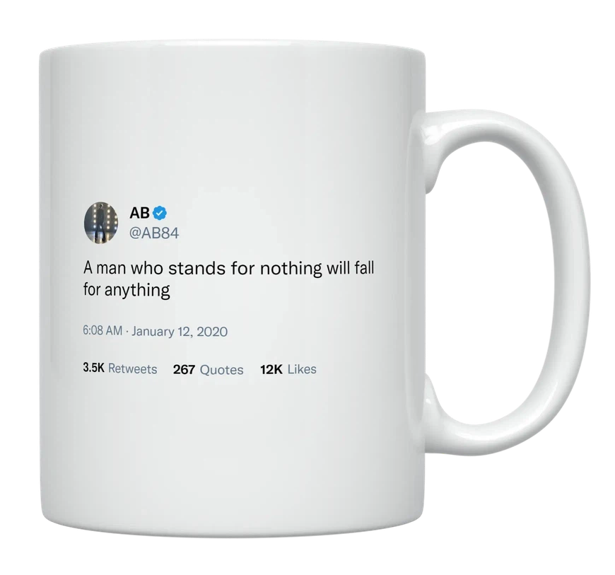 Antonio Brown - A Man Who Stands for Nothing-tweet on mug