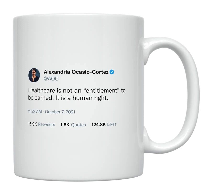 AOC - Healthcare Is a Human Right- mug