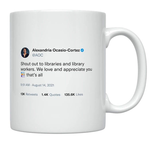 AOC - We Love Library Workers- mug