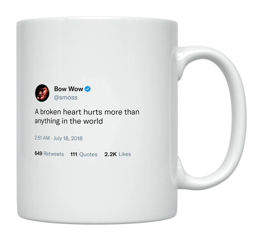 Bow Wow - A Broken Heart Hurts-tweet on mug