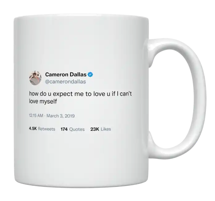 Cameron Dallas - How Do You Expect Me to Love You-tweet on mug