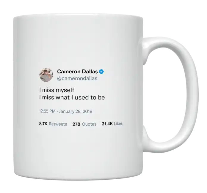 Cameron Dallas - I Miss What I Used to Be-tweet on mug