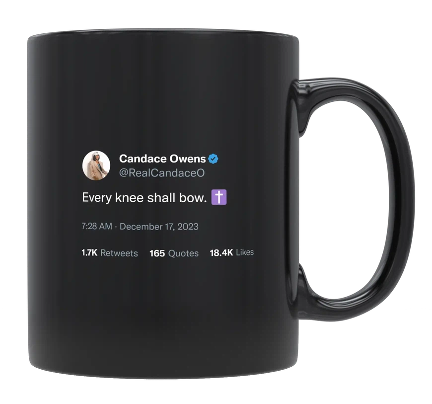 Candace Owens - Every Knee Shall Bow-tweet on mug