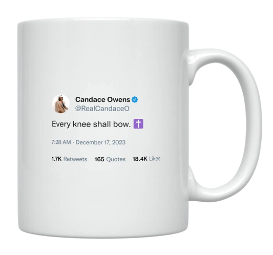 Candace Owens - Every Knee Shall Bow-tweet on mug
