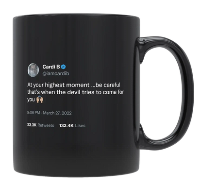Cardi B - Be Careful at Your Highest-tweet on mug