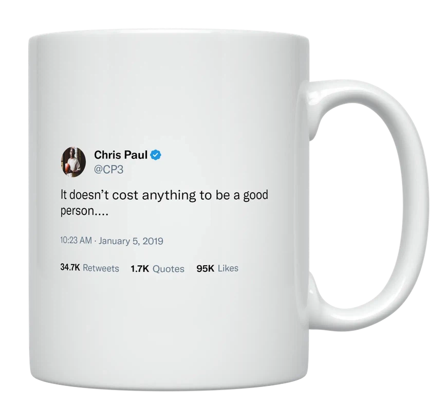 Chris Paul - Be a Good Person-tweet on mug