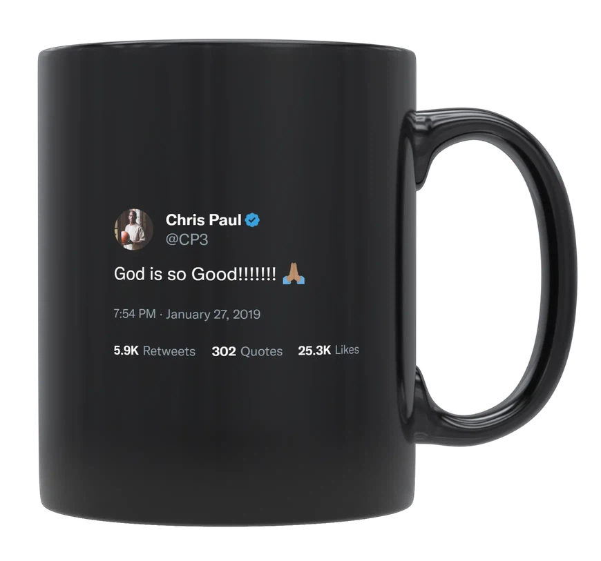 Chris Paul - God Is Good-tweet on mug