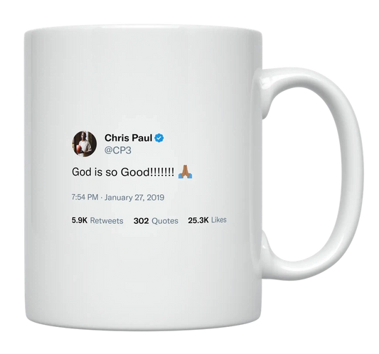 Chris Paul - God Is Good-tweet on mug