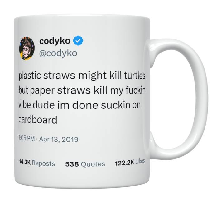 Cody Ko - Plastic Straws and Paper Straws- mug