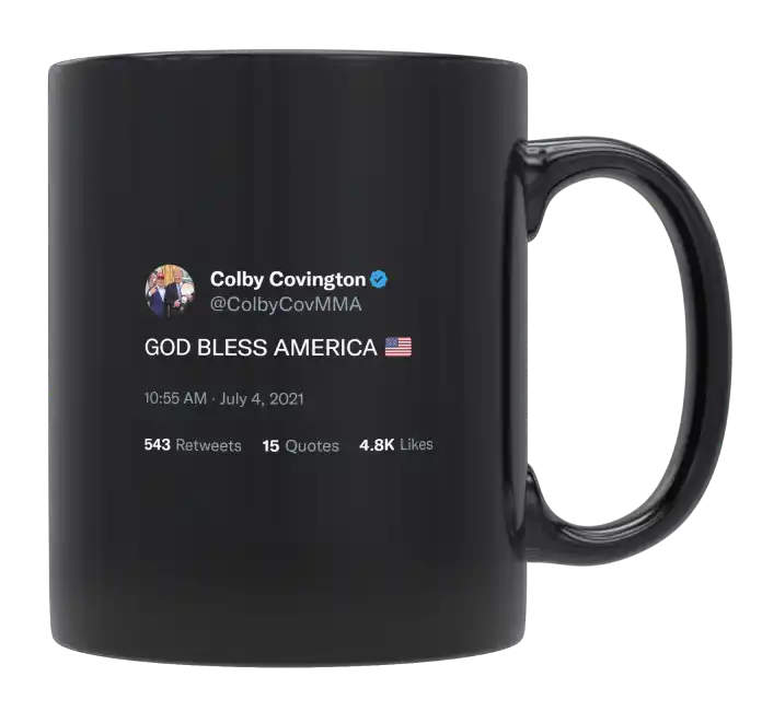 Colby Covington - God Bless America-tweet on mug