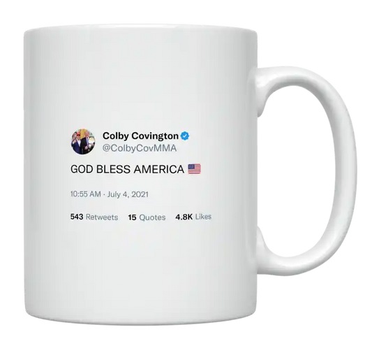 Colby Covington - God Bless America-tweet on mug