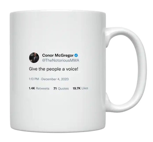 Conor McGregor - Give the People a Voice- mug