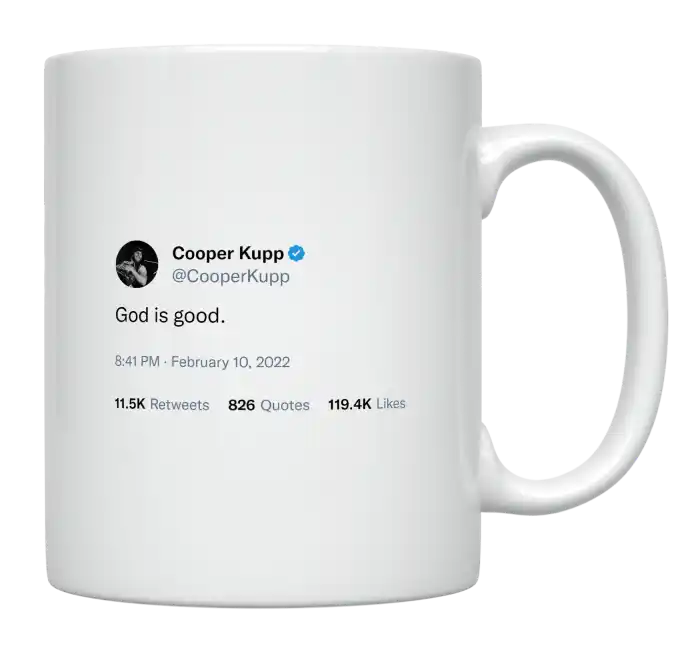 Cooper Kupp - God Is Good-tweet on mug