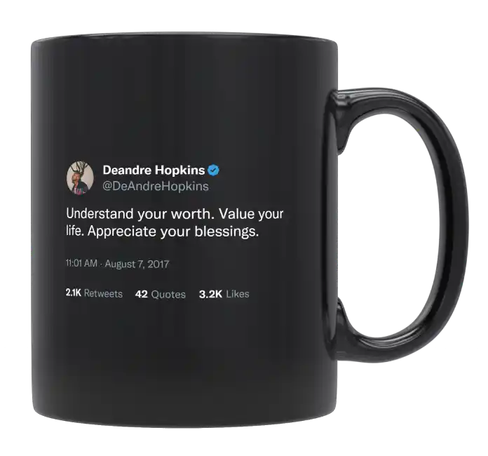 DeAndre Hopkins - Worth, Life, Blessings-tweet on mug
