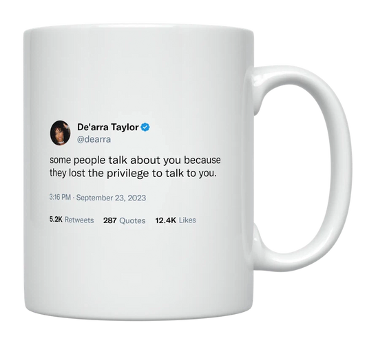 De'Arra Taylor - Talk About You-tweet on mug