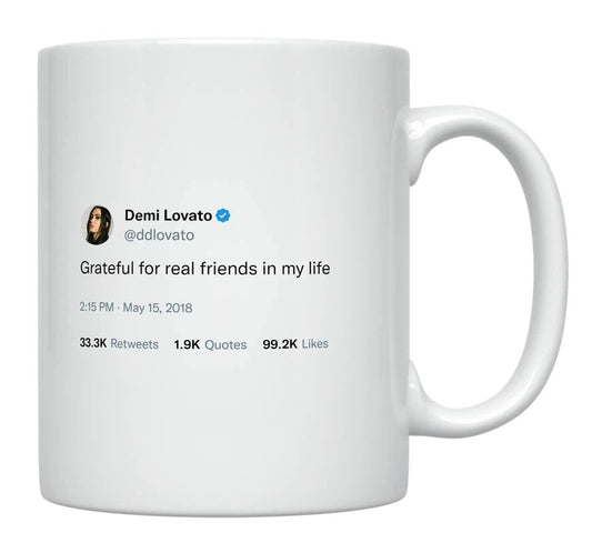 Demi Lovato - Grateful for Real Friends in My Life- mug