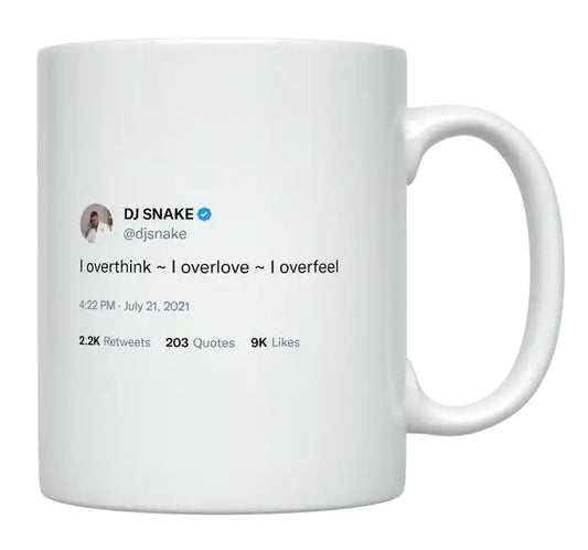 DJ Snake - I Overthink, Overlove, Overfeel- mug