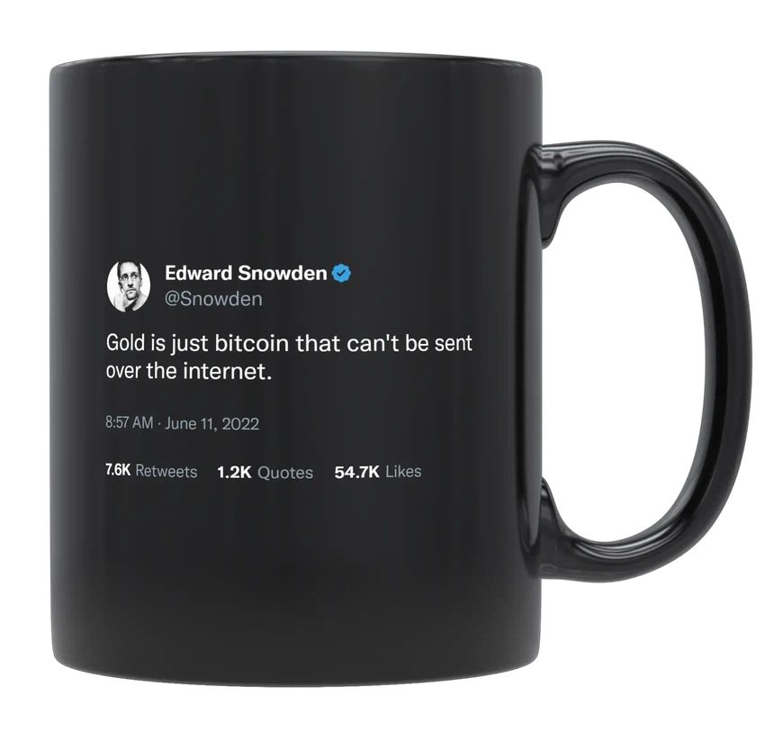 Edward Snowden - Bitcoin Is Gold- mug