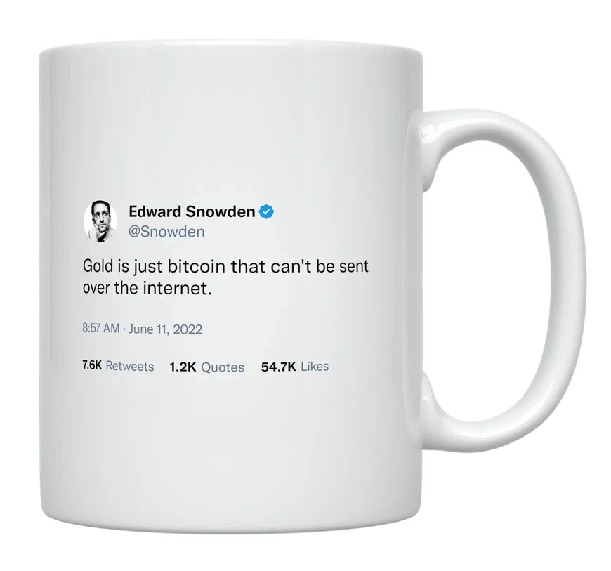 Edward Snowden - Bitcoin Is Gold- mug