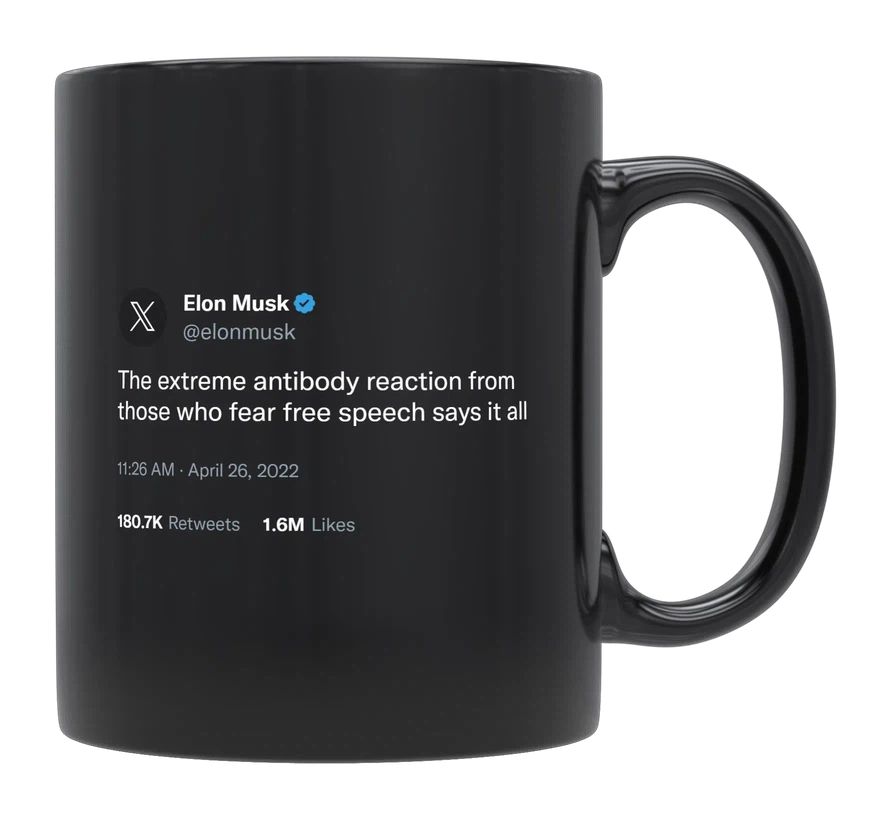 Elon Musk - Those Who Fear Free Speech- mug