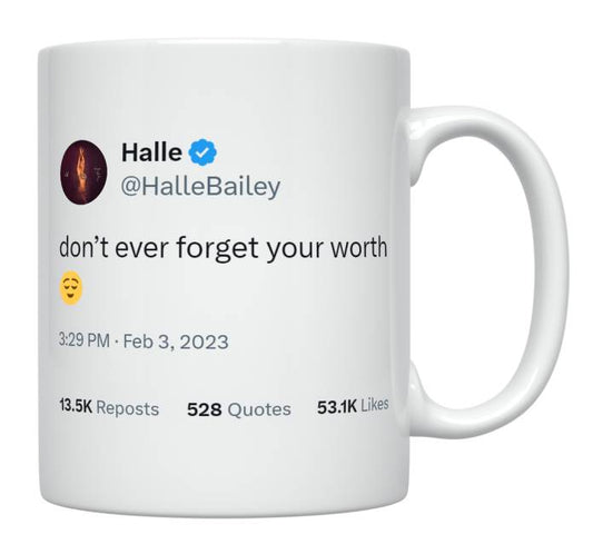 Halle Bailey - Don’t Forget Your Worth- mug