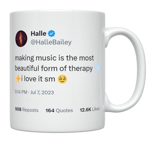 Halle Bailey - Making Music Is Therapy- mug