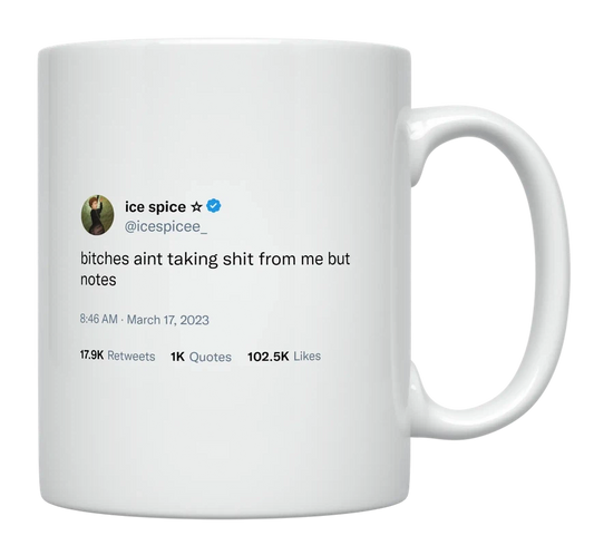 Ice Spice - Taking Notes From Me-tweet on mug
