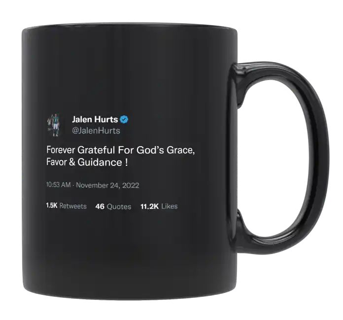 Jalen Hurts - Grateful for God’s Grace, Favor & Guidance- mug