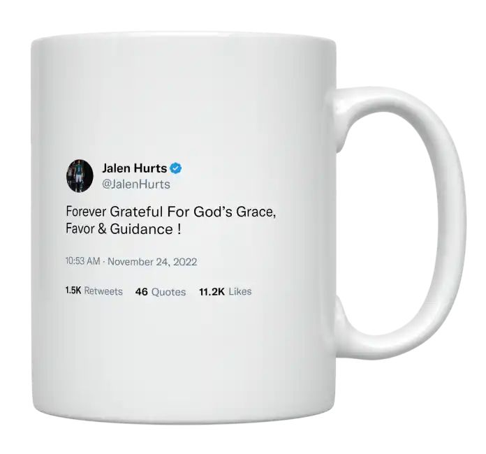 Jalen Hurts - Grateful for God’s Grace, Favor & Guidance- mug