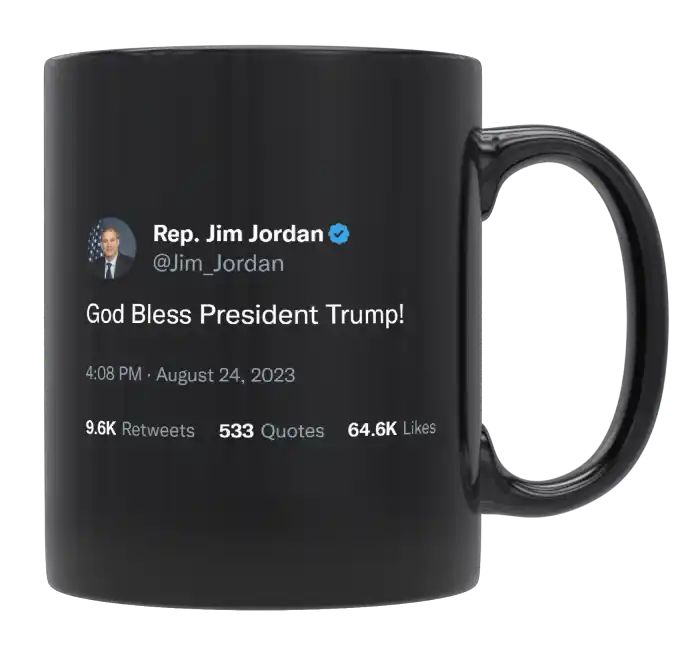 Jim Jordan - God Bless President Trump- mug