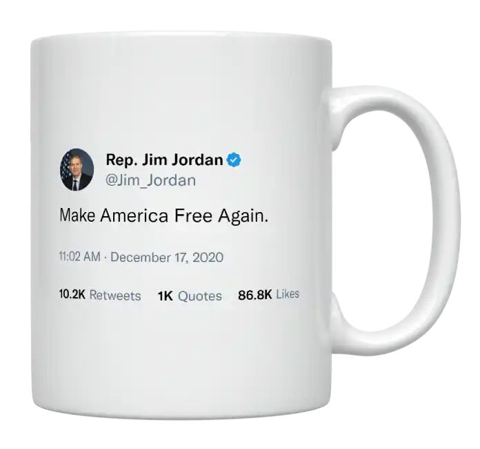 Jim Jordan - Make America Free Again- mug