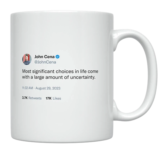 John Cena - Significant Choices in Life-tweet on mug