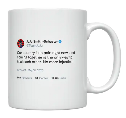 JuJu Smith-Schuster - Our Country Is in Pain Right Now-tweet on mug