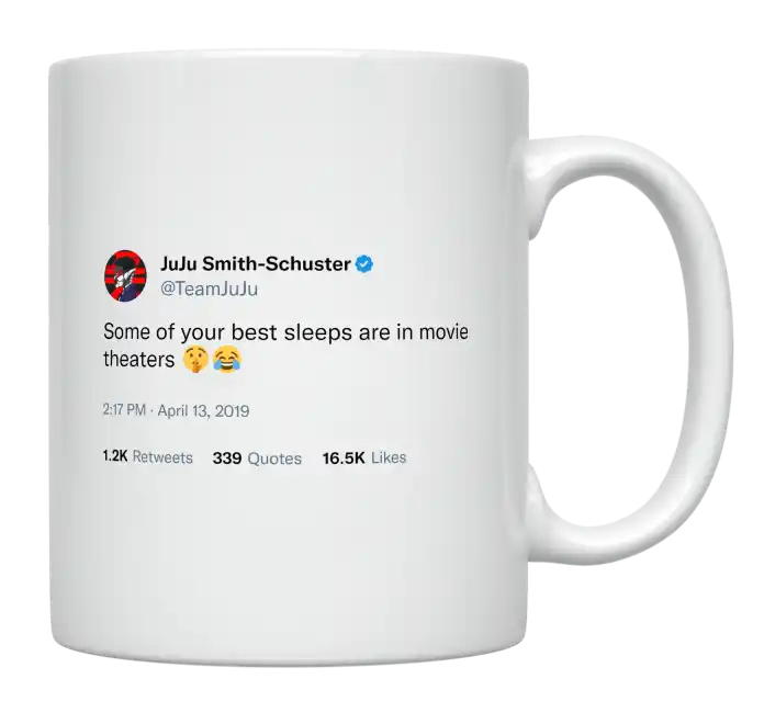 JuJu Smith-Schuster - Some of Your Best Sleeps Are in Movie Theaters-tweet on mug