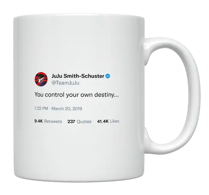 JuJu Smith-Schuster - You Control Your Own Destiny-tweet on mug