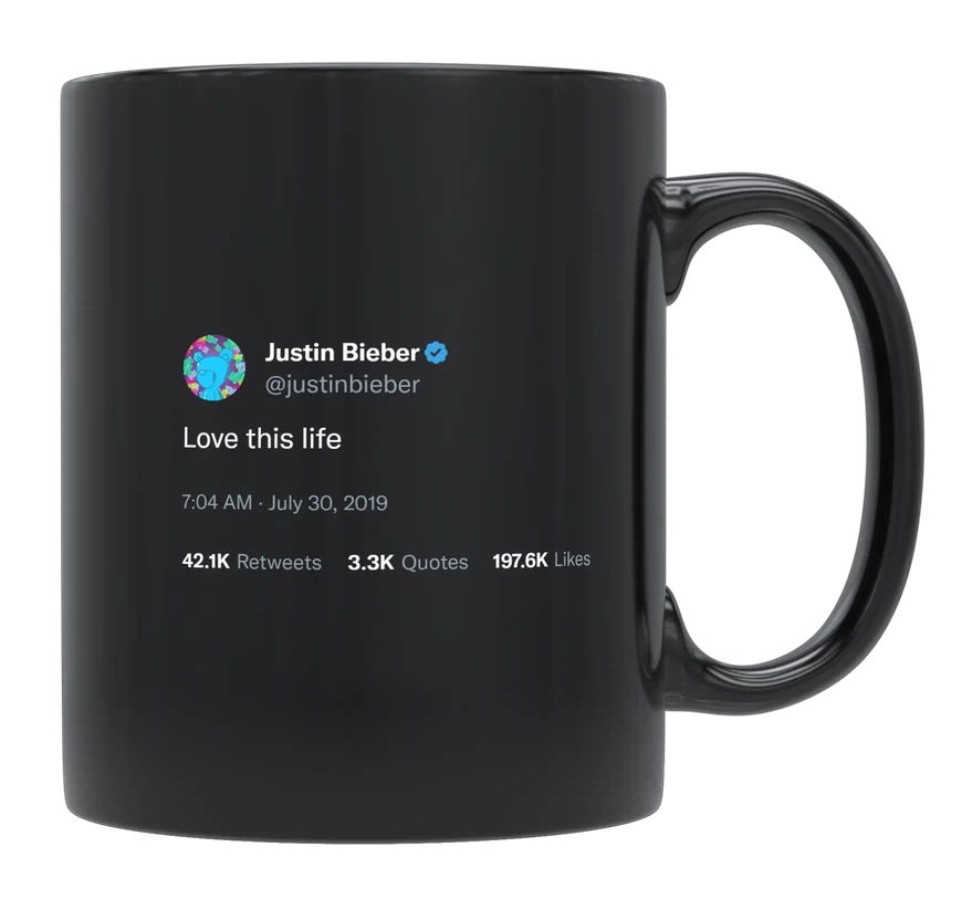 Justin Bieber - Love This Life- mug