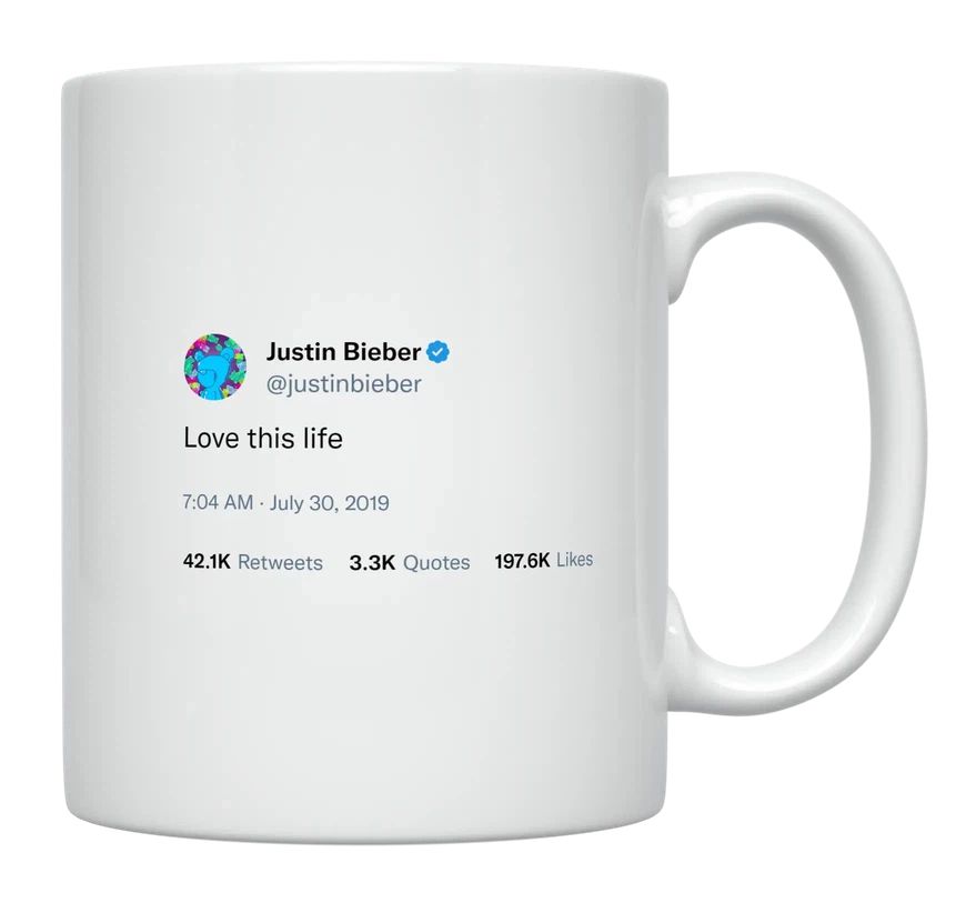 Justin Bieber - Love This Life- mug