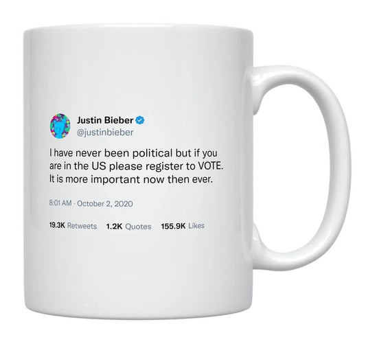 Justin Bieber - Register to Vote- mug