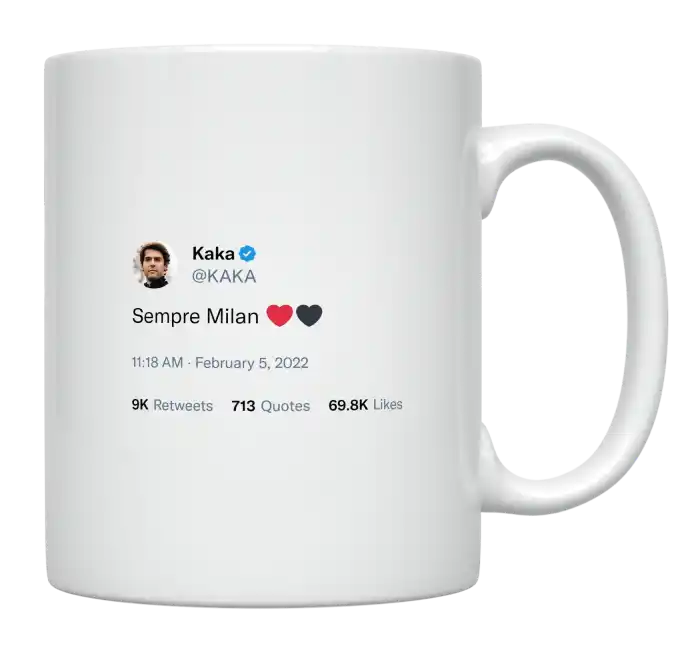 Kaka - Sempre Milan-tweet on mug
