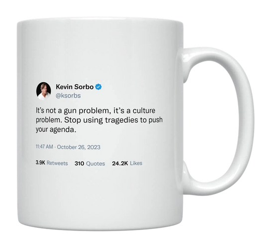 Kevin Sorbo - It’s Not a Gun Problem-tweet on mug