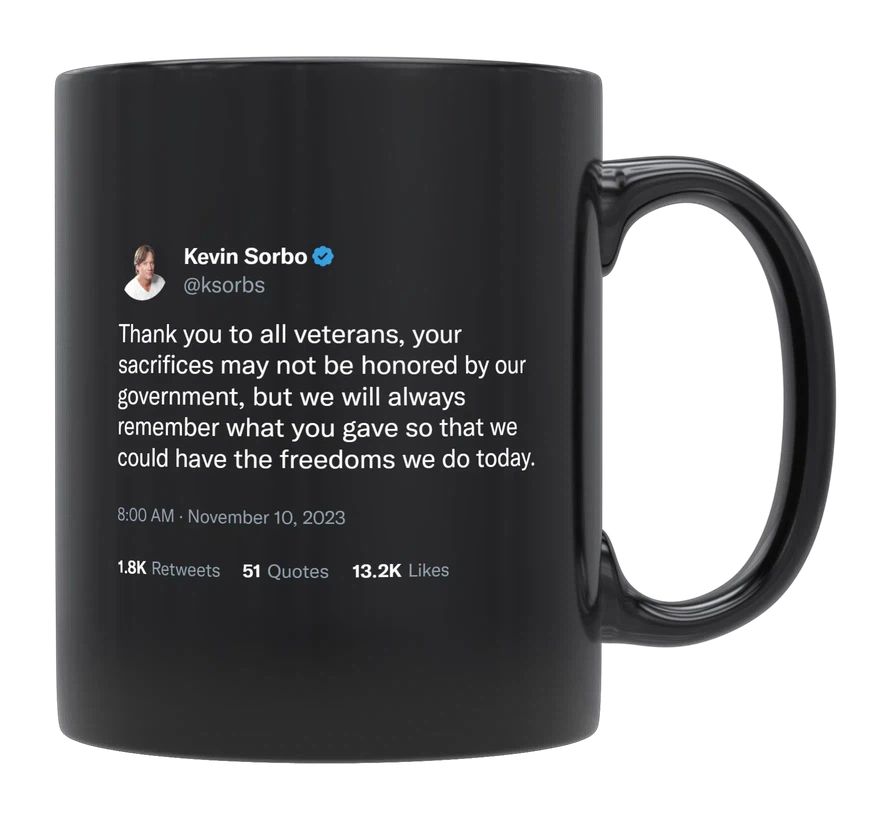 Kevin Sorbo - Thank You to All Veterans- mug