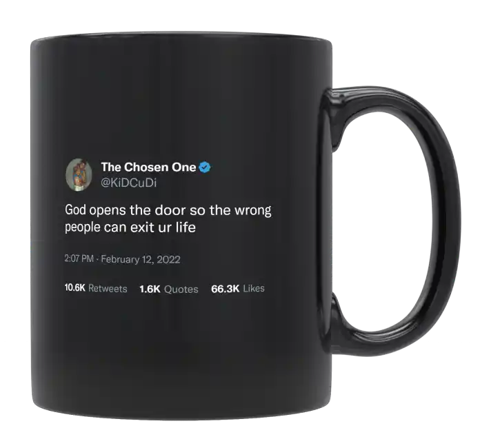Kid Cudi - God Opens the Door So People Can Exit-tweet on mug