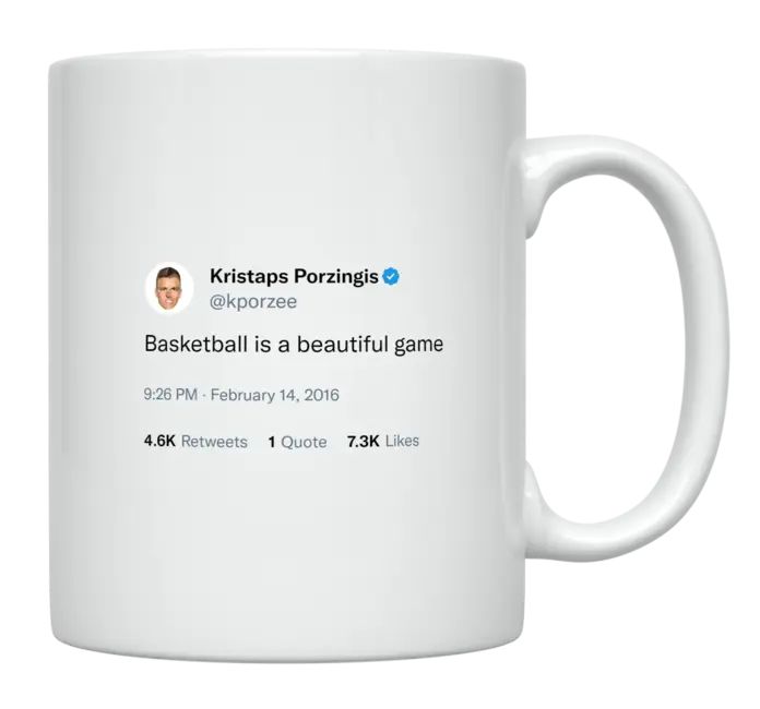 Kristaps Porzingis - Basketball Is a Beautiful Game- mug