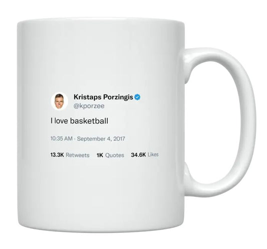 Kristaps Porzingis - I Love Basketball- mug