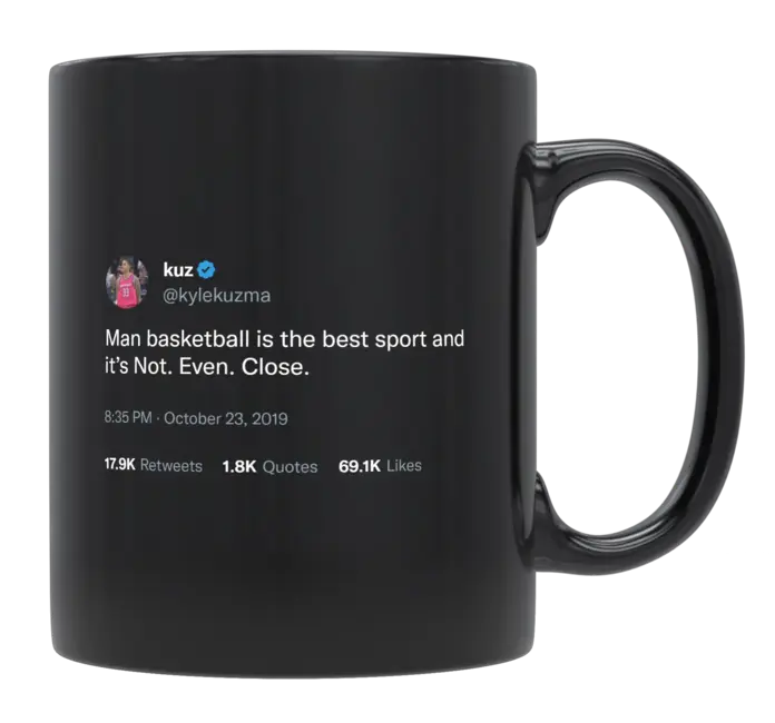 Kyle Kuzma - Basketball Is the Best Sport-tweet on mug