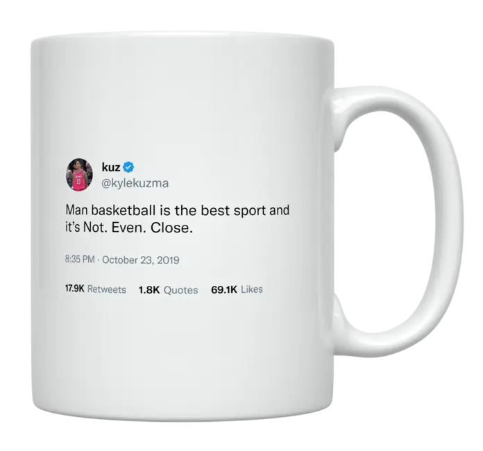 Kyle Kuzma - Basketball Is the Best Sport-tweet on mug